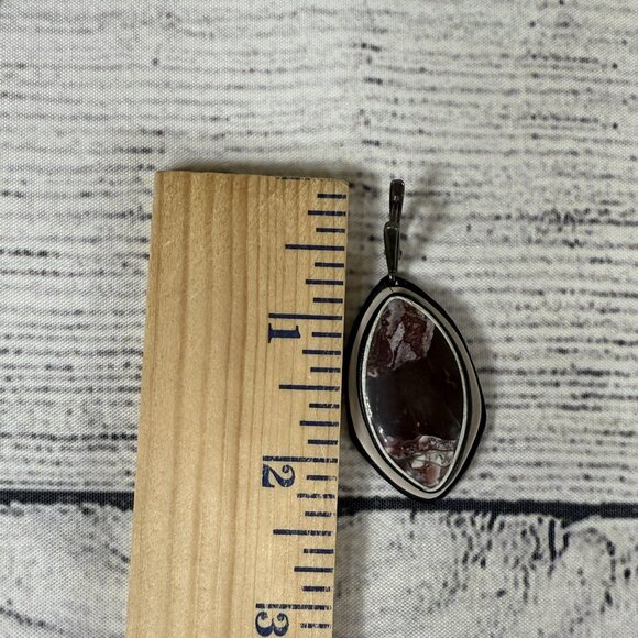 Handmade Leather and Resin Necklace and Earrings Set - Picture 8 of 9